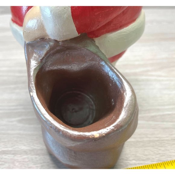 Vintage Christmas Figure Santa Toy Sack & Football Handpainted Ceramic Heavy - Picture 4 of 12